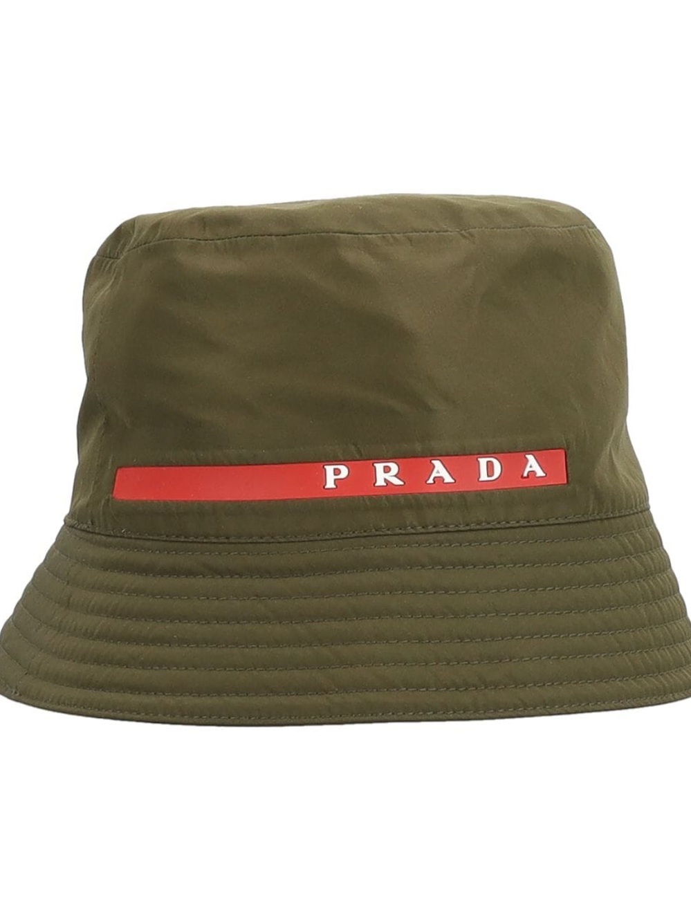 Authentic PRADA Olive Green Logo Bucket Hat